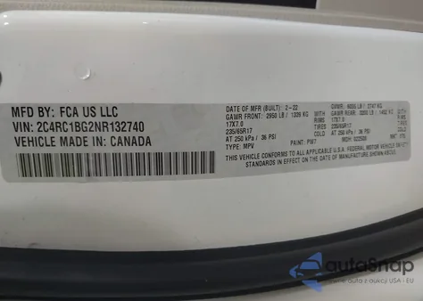 2022 Chrysler Pacifica Touring L from USA, damaged, VIN 2C4RC1BG2NR132740